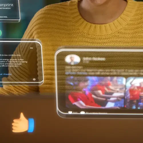 Person using a laptop to monitor online marketplaces for copyright violations